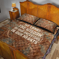 We Carry The Wisdom Quilt Bed Set African Ancient Symbols, Earthy Tones, and Ancestral Wisdom Quote - Wonder Print Shop