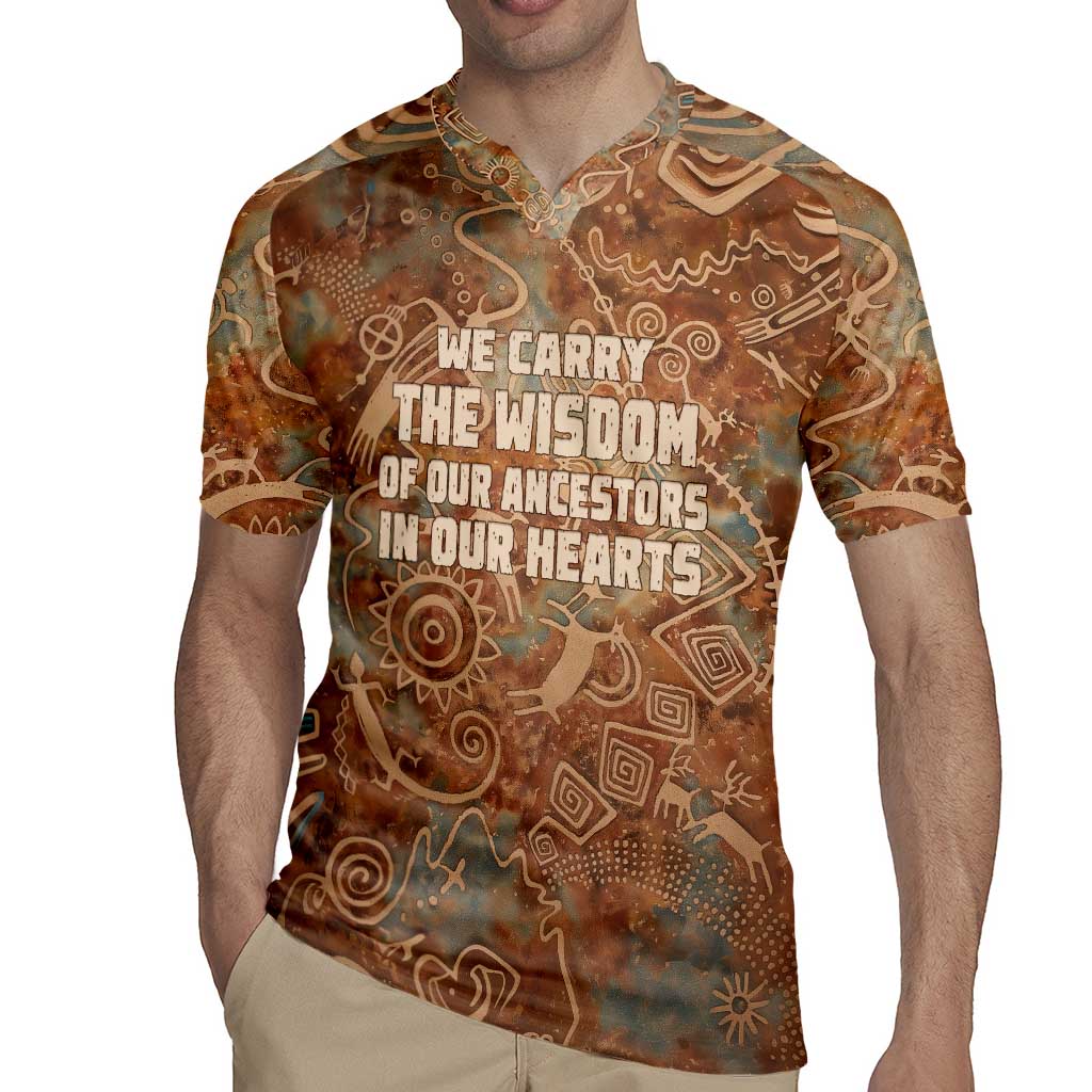 We Carry The Wisdom Rugby Jersey African Ancient Symbols, Earthy Tones, and Ancestral Wisdom Quote - Wonder Print Shop
