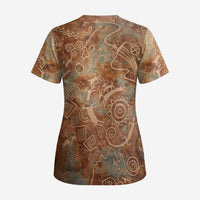 We Carry The Wisdom Scrub Top African Ancient Symbols, Earthy Tones, and Ancestral Wisdom Quote - Wonder Print Shop