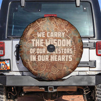 We Carry The Wisdom Spare Tire Cover African Ancient Symbols, Earthy Tones, and Ancestral Wisdom Quote - Wonder Print Shop