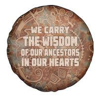 We Carry The Wisdom Spare Tire Cover African Ancient Symbols, Earthy Tones, and Ancestral Wisdom Quote - Wonder Print Shop
