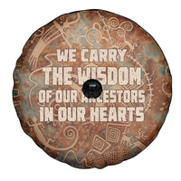 We Carry The Wisdom Spare Tire Cover African Ancient Symbols, Earthy Tones, and Ancestral Wisdom Quote - Wonder Print Shop