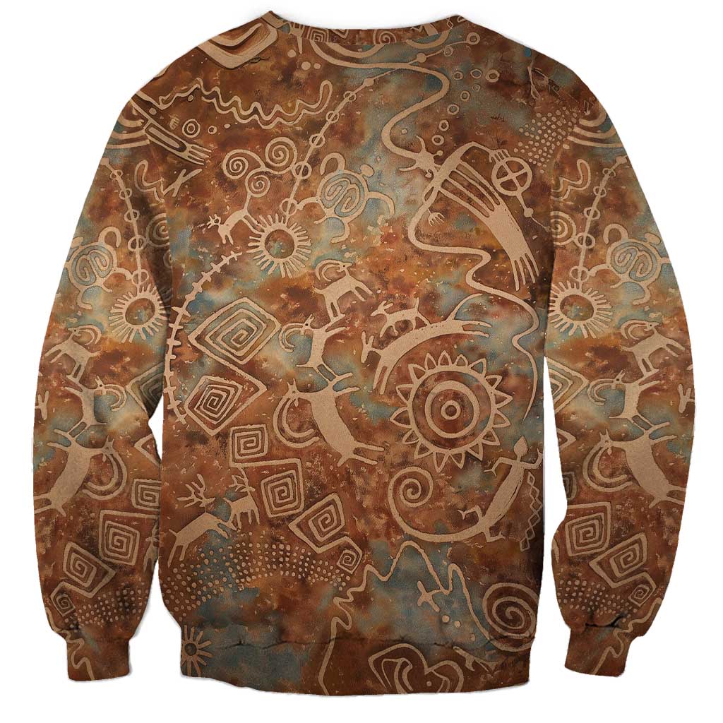 We Carry The Wisdom Sweatshirt African Ancient Symbols, Earthy Tones, and Ancestral Wisdom Quote - Wonder Print Shop