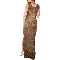 We Carry The Wisdom Tank Maxi Dress African Ancient Symbols, Earthy Tones, and Ancestral Wisdom Quote - Wonder Print Shop