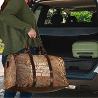 We Carry The Wisdom Travel Bag African Ancient Symbols, Earthy Tones, and Ancestral Wisdom Quote - Wonder Print Shop