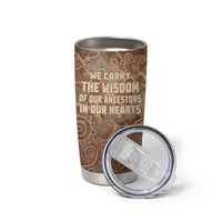 We Carry The Wisdom Tumbler Cup African Ancient Symbols, Earthy Tones, and Ancestral Wisdom Quote - Wonder Print Shop