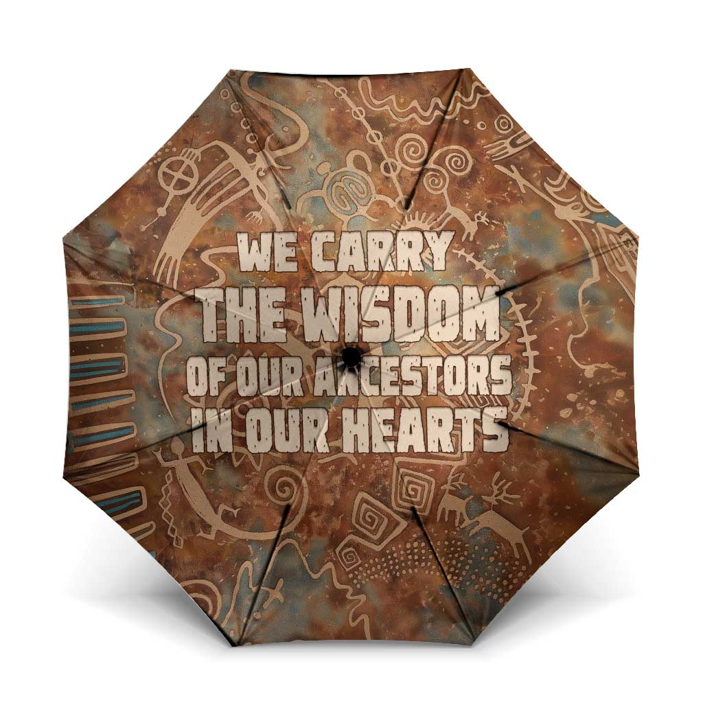 We Carry The Wisdom Umbrella African Ancient Symbols, Earthy Tones, and Ancestral Wisdom Quote - Wonder Print Shop