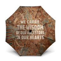 We Carry The Wisdom Umbrella African Ancient Symbols, Earthy Tones, and Ancestral Wisdom Quote - Wonder Print Shop