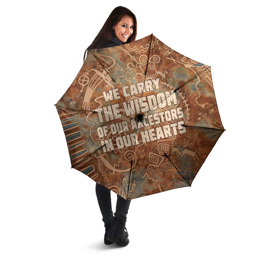 We Carry The Wisdom Umbrella African Ancient Symbols, Earthy Tones, and Ancestral Wisdom Quote - Wonder Print Shop