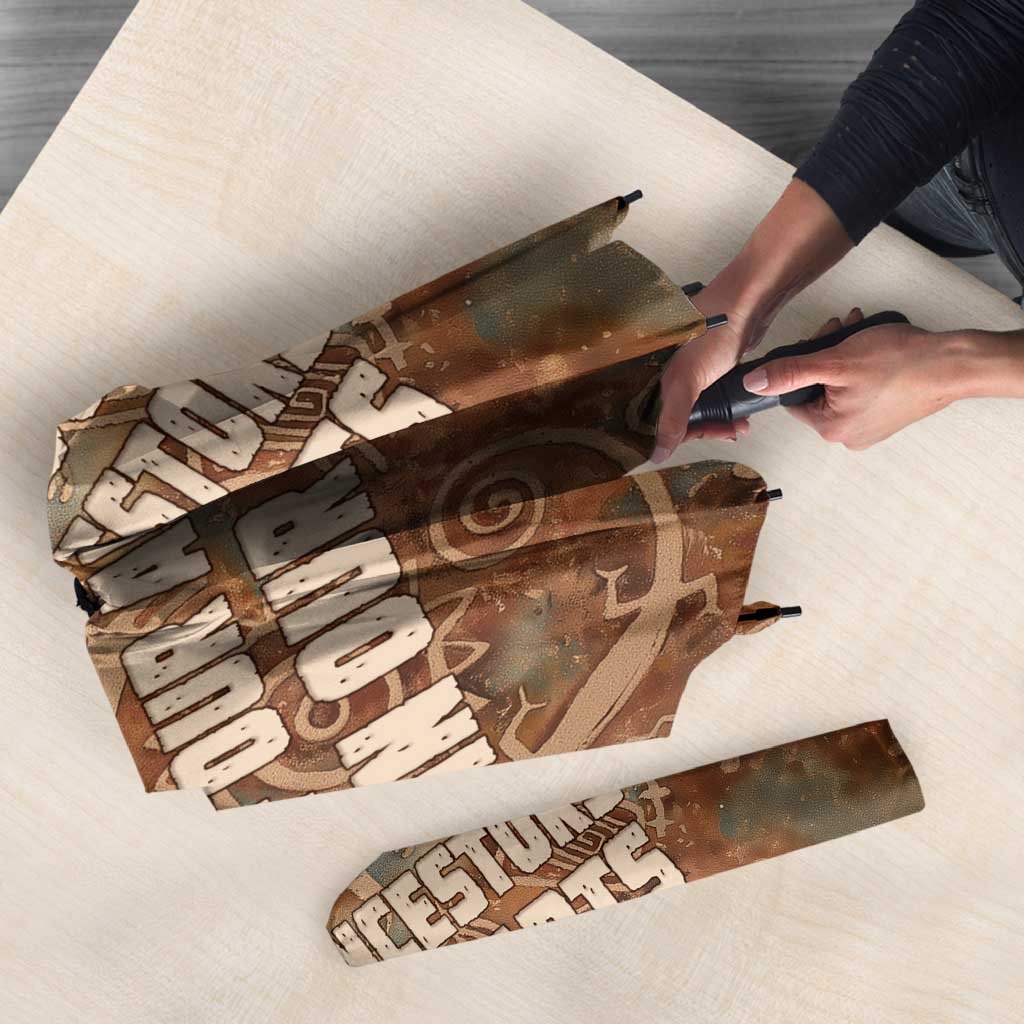 We Carry The Wisdom Umbrella African Ancient Symbols, Earthy Tones, and Ancestral Wisdom Quote - Wonder Print Shop