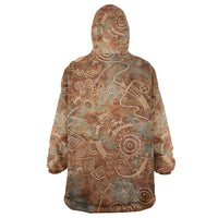 We Carry The Wisdom Wearable Blanket Hoodie African Ancient Symbols, Earthy Tones, and Ancestral Wisdom Quote - Wonder Print Shop