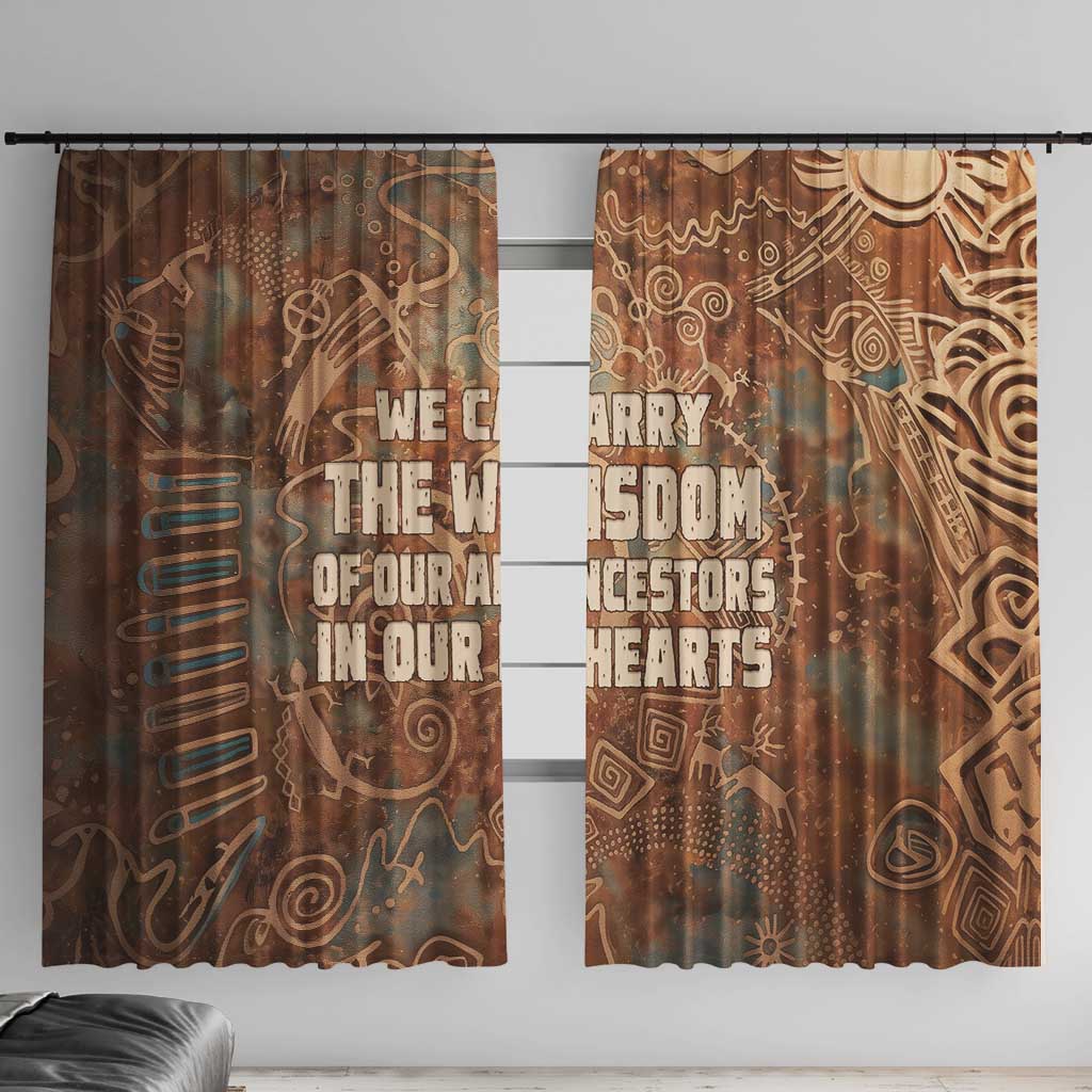 We Carry The Wisdom Window Curtain African Ancient Symbols, Earthy Tones, and Ancestral Wisdom Quote - Wonder Print Shop