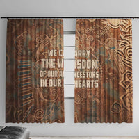 We Carry The Wisdom Window Curtain African Ancient Symbols, Earthy Tones, and Ancestral Wisdom Quote - Wonder Print Shop
