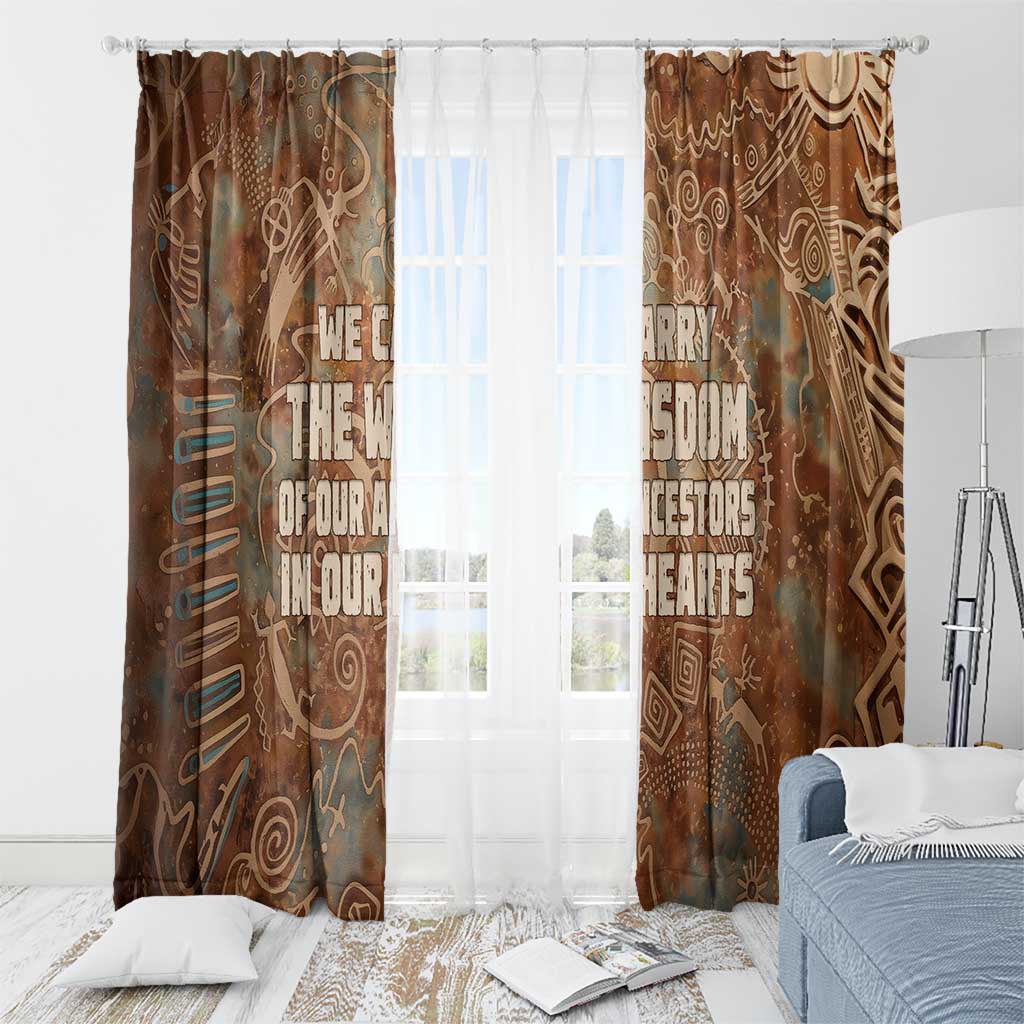 We Carry The Wisdom Window Curtain African Ancient Symbols, Earthy Tones, and Ancestral Wisdom Quote - Wonder Print Shop