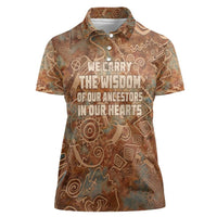 We Carry The Wisdom Women Polo Shirt African Ancient Symbols, Earthy Tones, and Ancestral Wisdom Quote - Wonder Print Shop