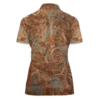 We Carry The Wisdom Women Polo Shirt African Ancient Symbols, Earthy Tones, and Ancestral Wisdom Quote - Wonder Print Shop