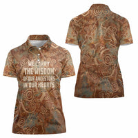 We Carry The Wisdom Women Polo Shirt African Ancient Symbols, Earthy Tones, and Ancestral Wisdom Quote - Wonder Print Shop