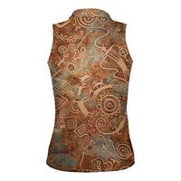 We Carry The Wisdom Women Sleeveless Polo Shirt African Ancient Symbols, Earthy Tones, and Ancestral Wisdom Quote - Wonder Print Shop