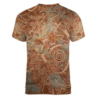 We Carry The Wisdom Women V-Neck T-Shirt African Ancient Symbols, Earthy Tones, and Ancestral Wisdom Quote - Wonder Print Shop