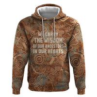 We Carry The Wisdom Zip Hoodie African Ancient Symbols, Earthy Tones, and Ancestral Wisdom Quote - Wonder Print Shop