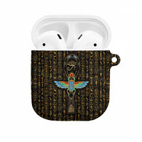 Ancient Pride AirPods Case African Hieroglyphic Pattern, Eye of Horus, and Sacred Scarab Symbol - Wonder Print Shop