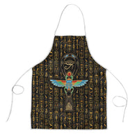 Ancient Pride Apron African Hieroglyphic Pattern, Eye of Horus, and Sacred Scarab Symbol - Wonder Print Shop