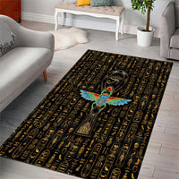 Ancient Pride Area Rug African Hieroglyphic Pattern, Eye of Horus, and Sacred Scarab Symbol - Wonder Print Shop