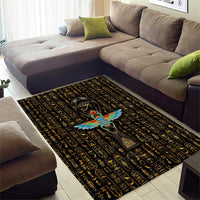 Ancient Pride Area Rug African Hieroglyphic Pattern, Eye of Horus, and Sacred Scarab Symbol - Wonder Print Shop