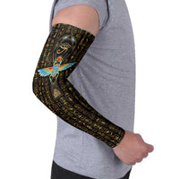 Ancient Pride Arm Sleeves African Hieroglyphic Pattern, Eye of Horus, and Sacred Scarab Symbol - Wonder Print Shop