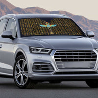 Ancient Pride Auto Sun Shade African Hieroglyphic Pattern, Eye of Horus, and Sacred Scarab Symbol - Wonder Print Shop