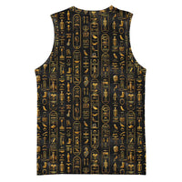 Ancient Pride Basketball Jersey African Hieroglyphic Pattern, Eye of Horus, and Sacred Scarab Symbol - Wonder Print Shop