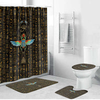 Ancient Pride Bathroom Set African Hieroglyphic Pattern, Eye of Horus, and Sacred Scarab Symbol - Wonder Print Shop