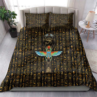 Ancient Pride Bedding Set African Hieroglyphic Pattern, Eye of Horus, and Sacred Scarab Symbol - Wonder Print Shop