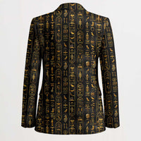 Ancient Pride Blazer African Hieroglyphic Pattern, Eye of Horus, and Sacred Scarab Symbol - Wonder Print Shop