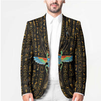 Ancient Pride Blazer African Hieroglyphic Pattern, Eye of Horus, and Sacred Scarab Symbol - Wonder Print Shop