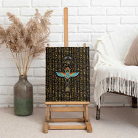 Ancient Pride Canvas Wall Art African Hieroglyphic Pattern, Eye of Horus, and Sacred Scarab Symbol - Wonder Print Shop
