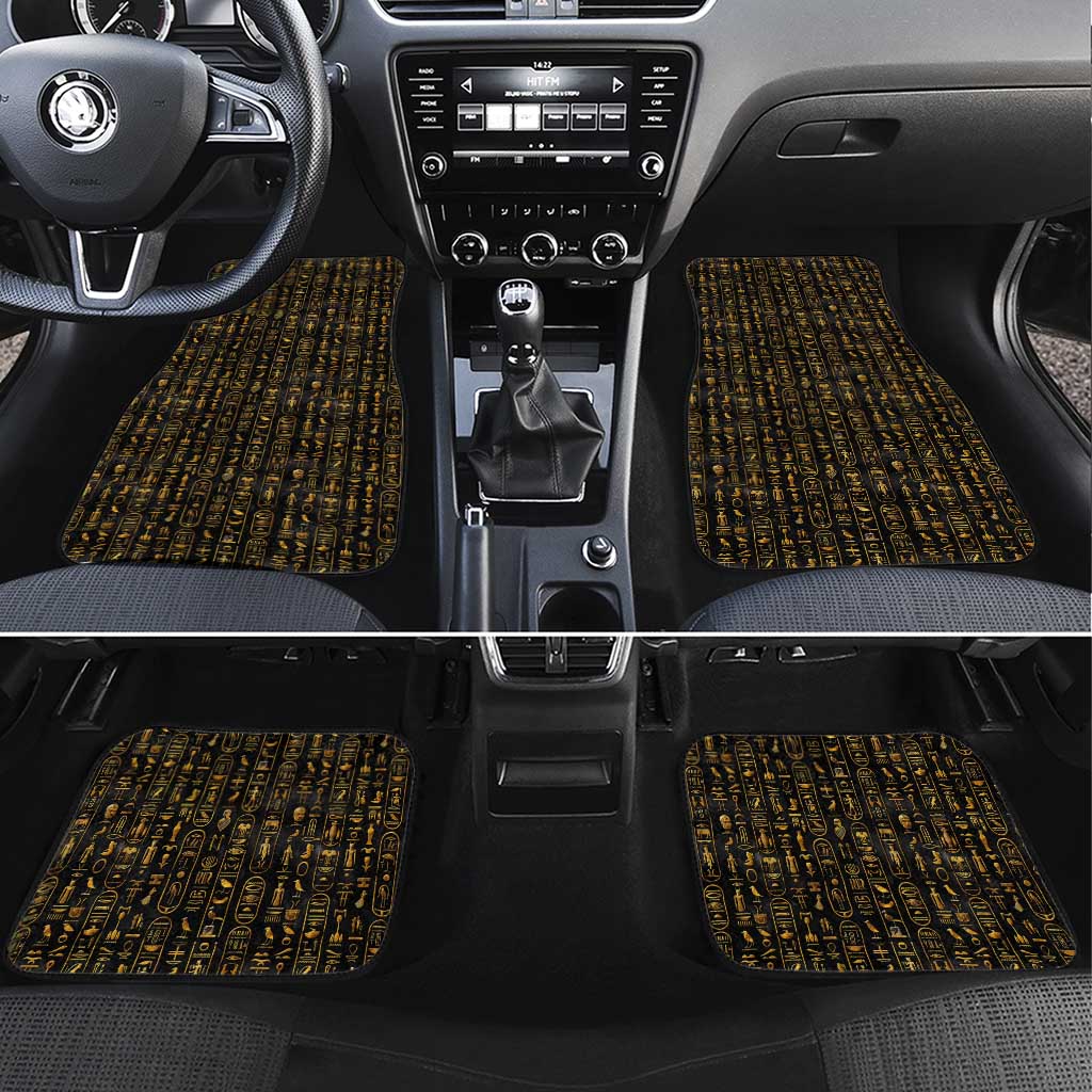 Ancient Pride Car Mats African Hieroglyphic Pattern, Eye of Horus, and Sacred Scarab Symbol - Wonder Print Shop