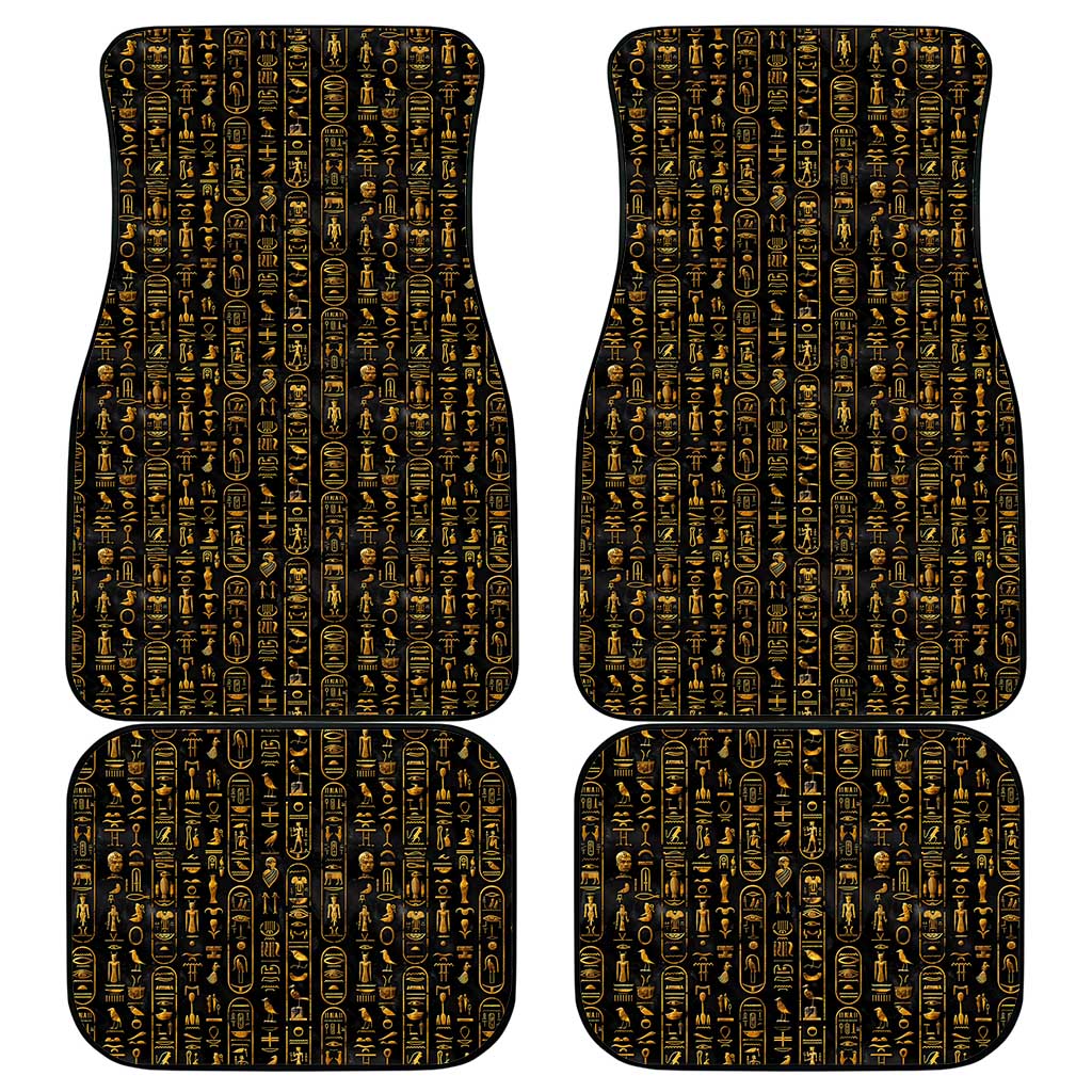 Ancient Pride Car Mats African Hieroglyphic Pattern, Eye of Horus, and Sacred Scarab Symbol - Wonder Print Shop