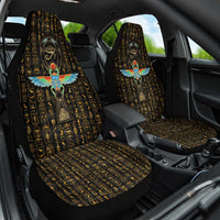 Ancient Pride Car Seat Cover African Hieroglyphic Pattern, Eye of Horus, and Sacred Scarab Symbol - Wonder Print Shop
