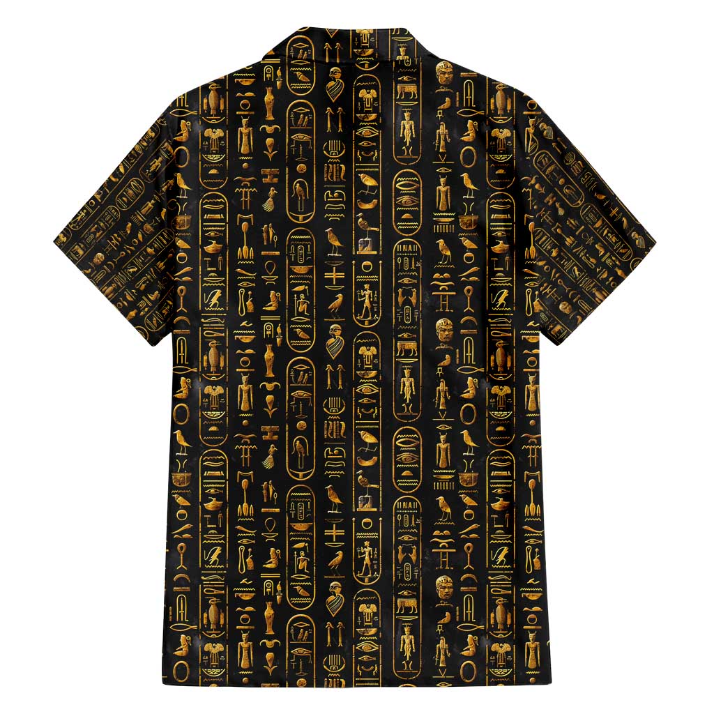 Ancient Pride Family Matching Puletasi and Hawaiian Shirt African Hieroglyphic Pattern, Eye of Horus, and Sacred Scarab Symbol - Wonder Print Shop