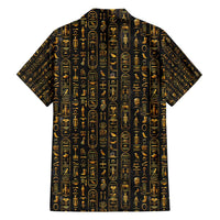 Ancient Pride Family Matching Tank Maxi Dress and Hawaiian Shirt African Hieroglyphic Pattern, Eye of Horus, and Sacred Scarab Symbol - Wonder Print Shop