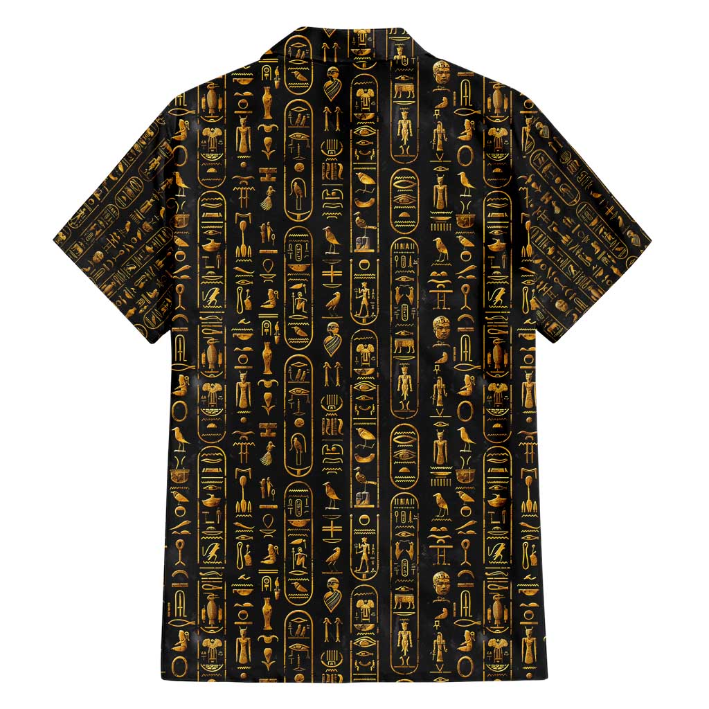 Ancient Pride Hawaiian Shirt African Hieroglyphic Pattern, Eye of Horus, and Sacred Scarab Symbol - Wonder Print Shop