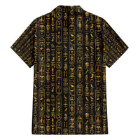 Ancient Pride Hawaiian Shirt African Hieroglyphic Pattern, Eye of Horus, and Sacred Scarab Symbol - Wonder Print Shop