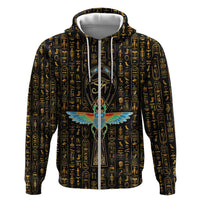 Ancient Pride Hoodie African Hieroglyphic Pattern, Eye of Horus, and Sacred Scarab Symbol - Wonder Print Shop