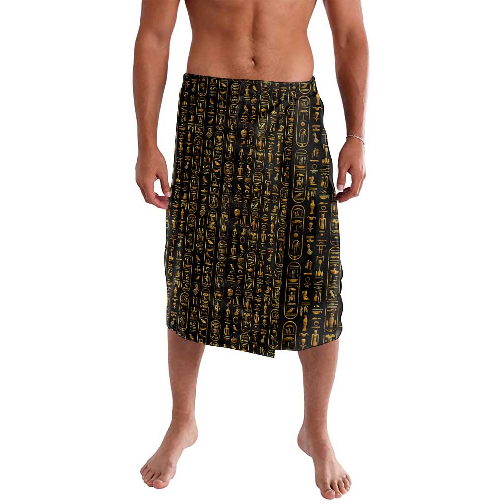 Ancient Pride Lavalava African Hieroglyphic Pattern, Eye of Horus, and Sacred Scarab Symbol - Wonder Print Shop
