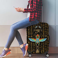 Ancient Pride Luggage Cover African Hieroglyphic Pattern, Eye of Horus, and Sacred Scarab Symbol - Wonder Print Shop