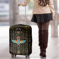 Ancient Pride Luggage Cover African Hieroglyphic Pattern, Eye of Horus, and Sacred Scarab Symbol - Wonder Print Shop