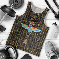 Ancient Pride Men Tank Top African Hieroglyphic Pattern, Eye of Horus, and Sacred Scarab Symbol - Wonder Print Shop