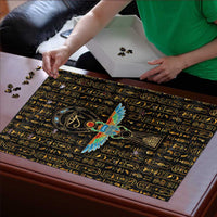 Ancient Pride Puzzle African Hieroglyphic Pattern, Eye of Horus, and Sacred Scarab Symbol - Wonder Print Shop
