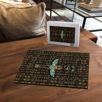 Ancient Pride Puzzle African Hieroglyphic Pattern, Eye of Horus, and Sacred Scarab Symbol - Wonder Print Shop